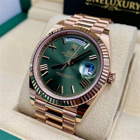 rolex day date green|Rolex Day-Date 40 prices.